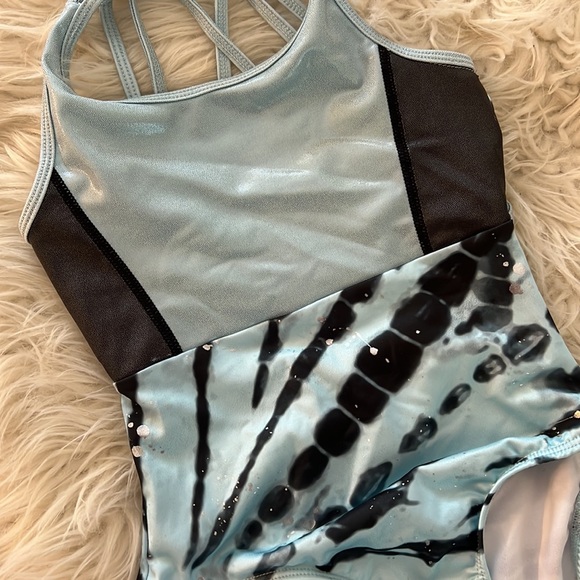 Justice Blue Sparkle Gymnastics & Dance Leotard XS 5/6 - Picture 4 of 4